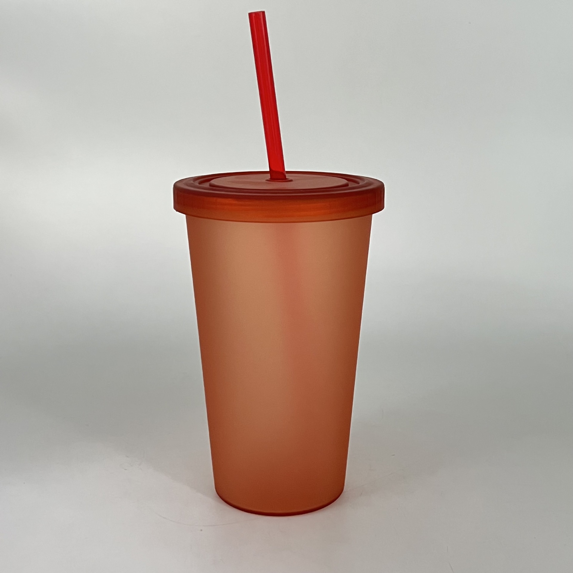 厂家直供塑料杯单层 磨砂吸管杯 高颜值果汁饮料礼品水杯创意女