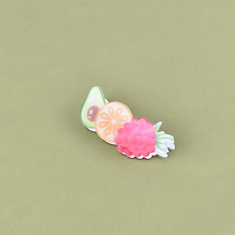 New Printed Fruit Barrettes Banana Headwear Strawberry Pineapple Grip Leaves Hair Accessories Watermelon Grape Shark Clip