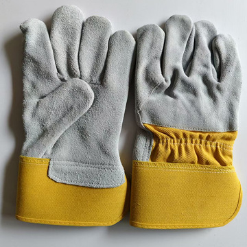 厂家a级黄胶纯棉电焊工作手套 耐高温阻燃焊工手套 焊工劳保手套