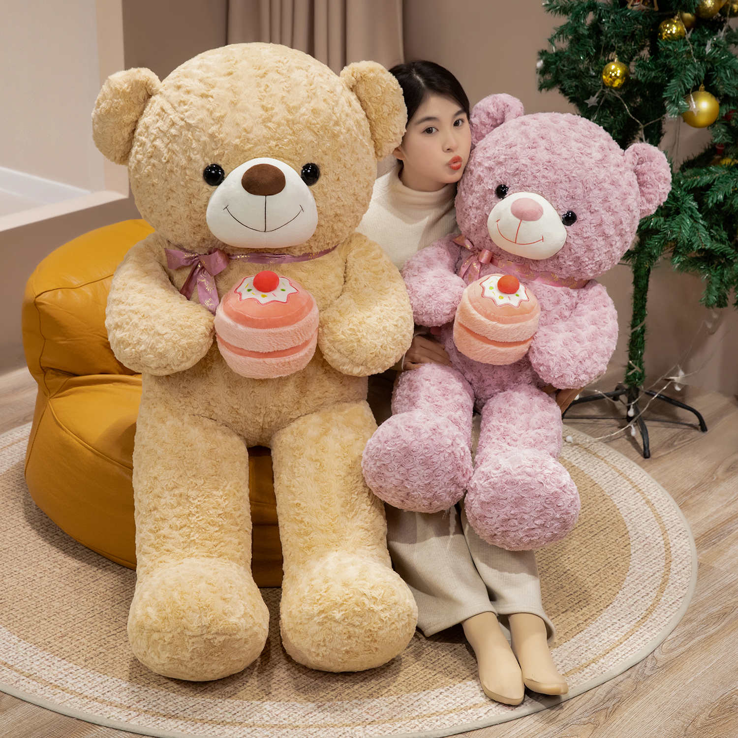 可爱蛋糕熊公仔抱抱熊毛绒玩具布娃娃儿童陪睡玩偶女友情人节礼物