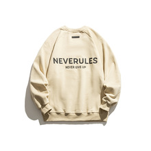 RUIIENRS x NEVERULES 2023冬季新款圆领加绒字母印花卫衣Y2018