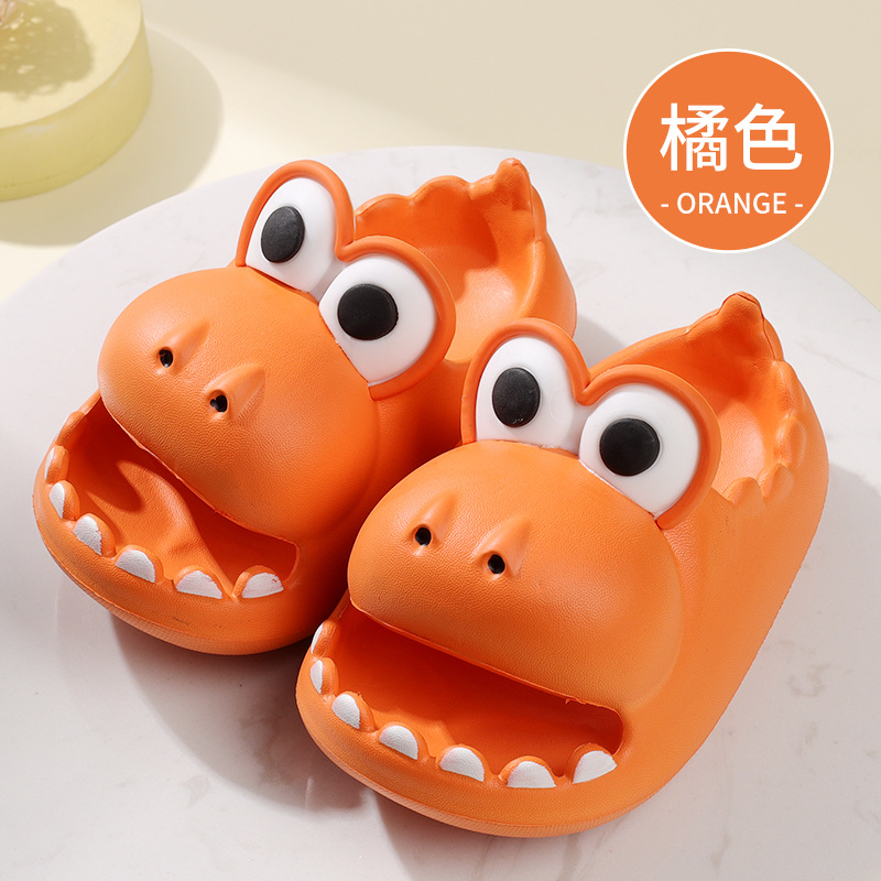Cute Dinosaur Home Non-Slip Thick-Soled Children's Slippers Summer Boys Girls Eva Closed Toe Baby Outerwear Sandals
