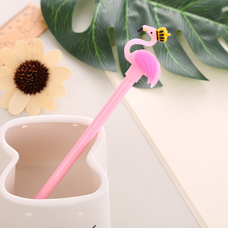 Cute Flamingo Shape Gel Pen Creative Stationery Student Ball Pen Learning Office Supplies Signature Pen Wholesale