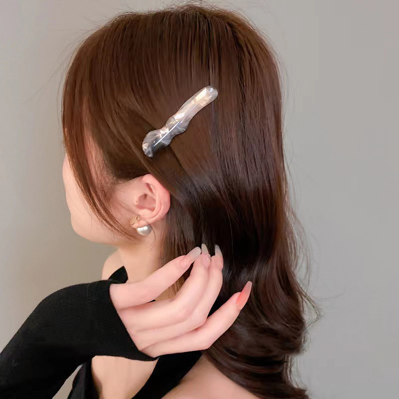 New Metal Small round Slice Texture Drop-Shaped + Irregular Niche Acetate Duckbill Bang Clip Sets Hair Accessories