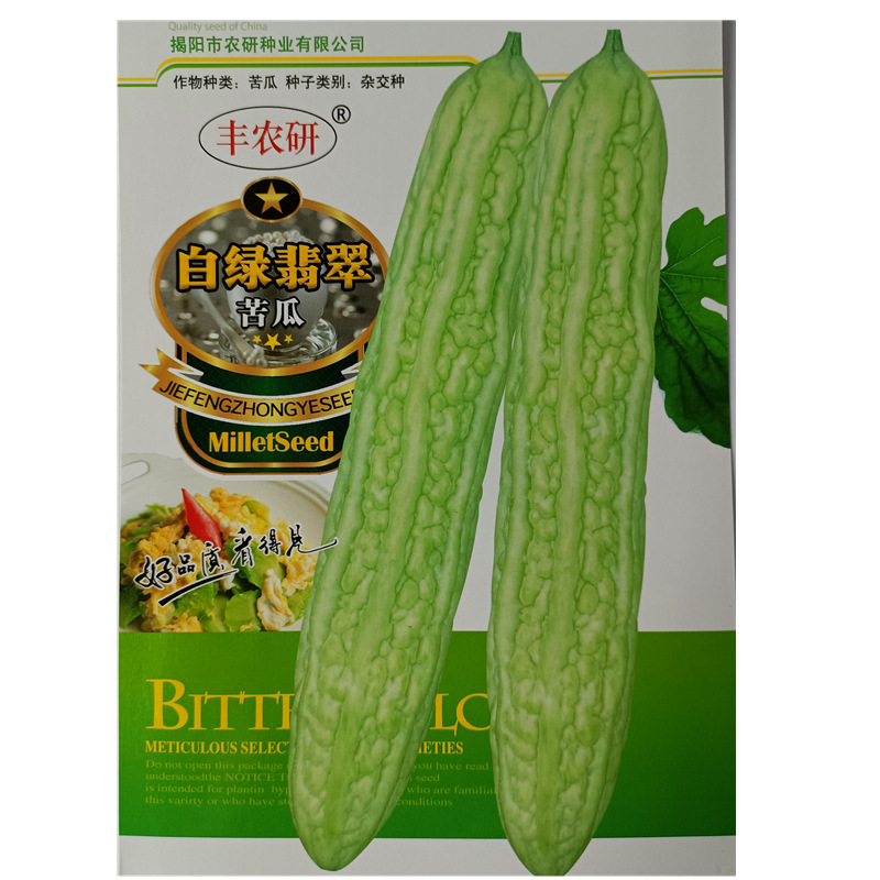 白绿苦瓜种子 白皮苦瓜籽高产杂交一代苦瓜种子 原厂彩袋包装10粒