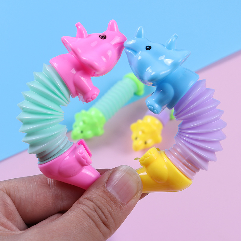 Cross-Border Dinosaur Extension Tube Toys Vent Decompression Animal Stretch Tube Children's Variety Decompression Educational Toys