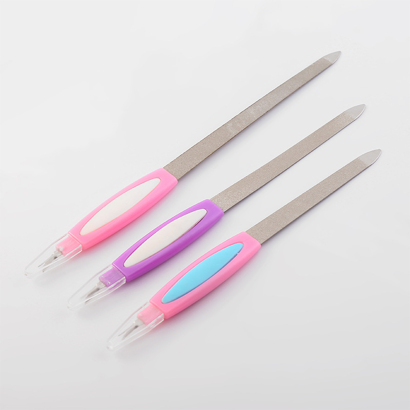 In Stock Wholesale Stainless Steel Nail File Nail Sanding Bar Dual-Use Exfoliation Tool Dead Skin Push Manicure Implement