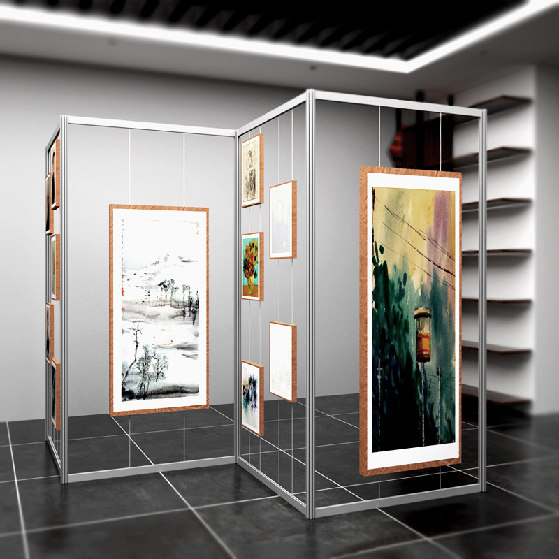 广告架子展览展架展厅画展搭建展墙展示架铝合金移动方管临展制作