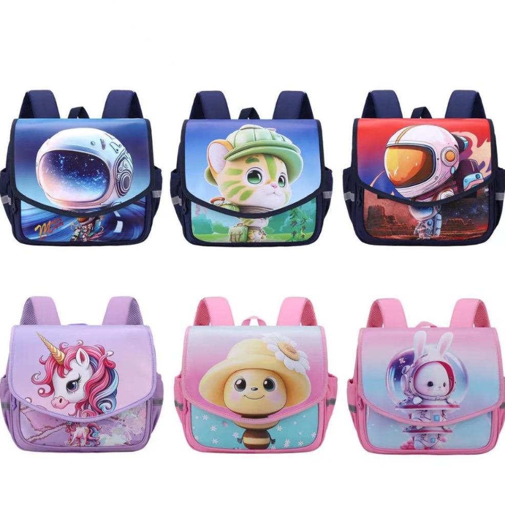 New Foreign Trade Export Primary School Student Horizontal Schoolbag Cross-Border Factory Children's Backpack Cartoon One-Piece Delivery