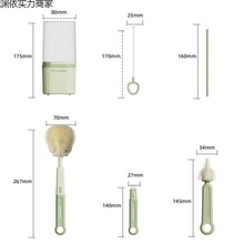 婴儿硅胶便携奶瓶刷套装宝宝清洗刷清洁刷旅行装沥水架便捷折叠渊