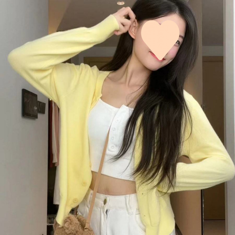 春季2025年新款宽松显瘦薄款长袖针织开衫韩版休闲毛衣外套女上衣