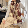2021 winter new pattern Korean Edition Versatile keep warm Collar thickening Cashmere Western style Big flower Shawl scarf