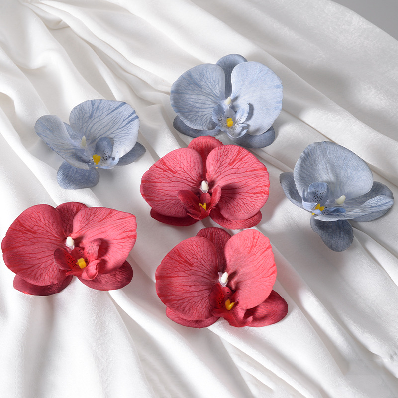 Diy Handmade Phalaenopsis Flower Head Petal Artificial Flower Accessories Flower Material Hairpin Headdress Decoration Laminate Material Wholesale