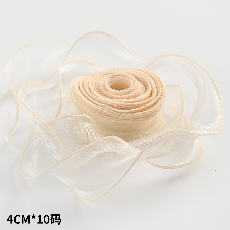 Wholesale Flower Shop Floral Flower Bouquet Packaging Material Cake Tie 4cm Fishtail Yarn Wave Yarn Ribbon Yarn Strip