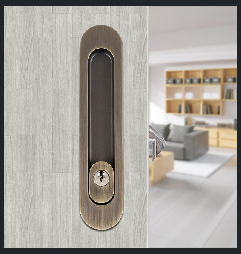 移门锁推拉门卫生间钩锁书房厨房阳台移动滑门锁平移暗装门把扣手