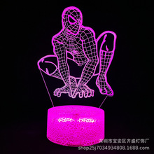 跨境货源3D小夜灯漫威蜘蛛侠系列周边桌面摆件个性室内USB氛围灯