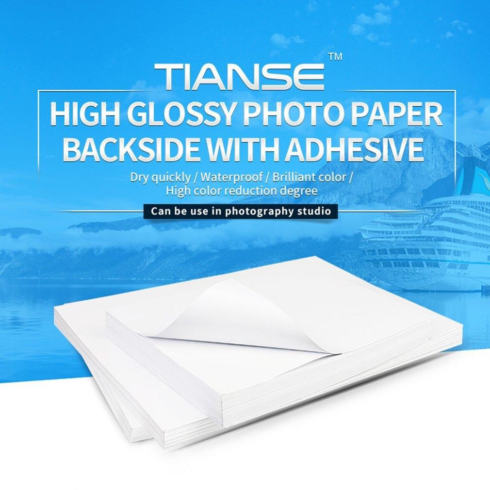 tianse 高光泽相纸背面带胶快干防水a5照相纸标签贴纸