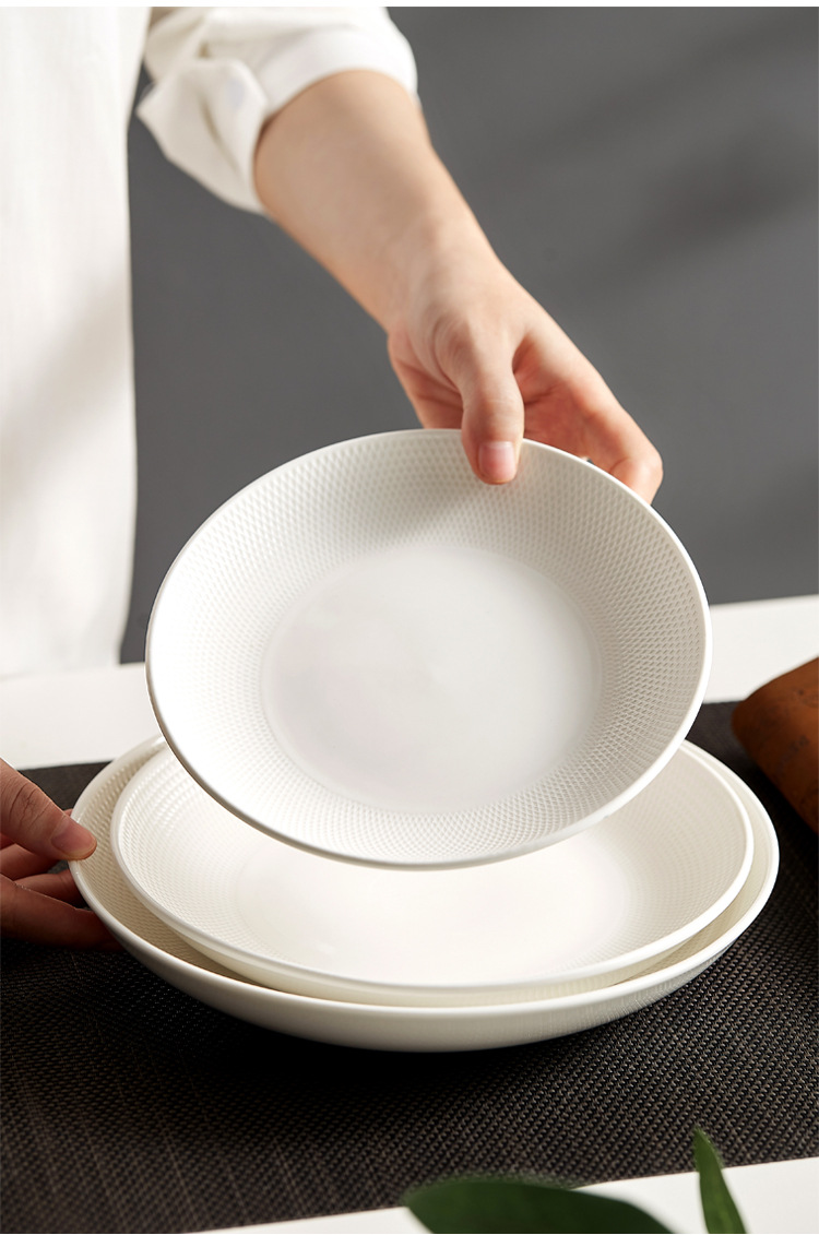 高级感深盘子菜盘碟子家用创意炒菜酒店餐具高档特色陶瓷餐厅餐盘