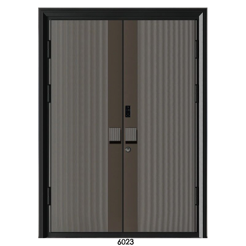 供应现代简约双开铸铝门铝合金入户大门别墅精雕防爆入户铝艺大门