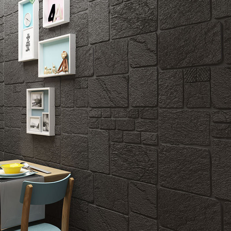 3d墙贴3d立体自粘墙纸卧室温馨客厅电视背景墙装饰石块砖纹贴纸