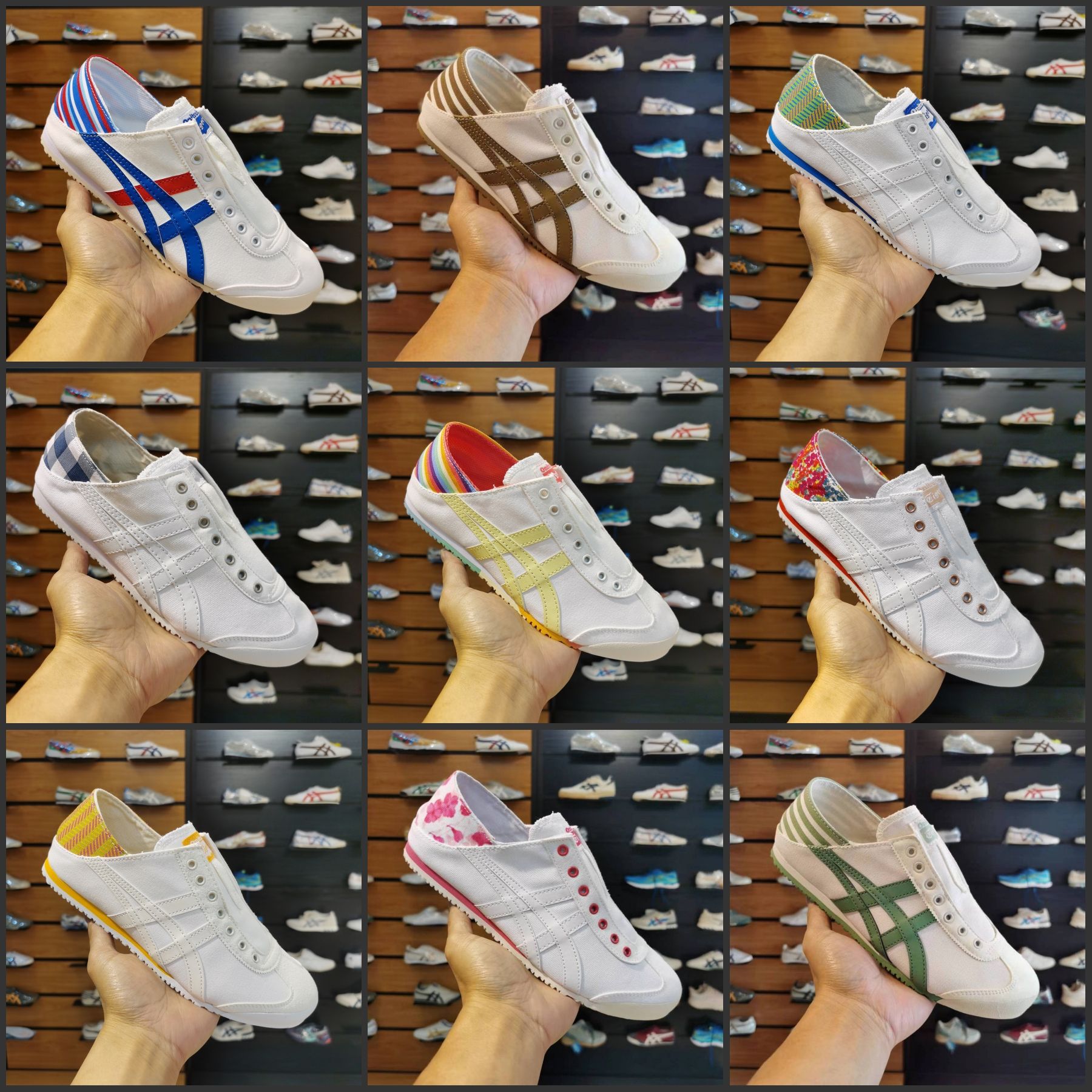 莆田鞋 纯原tiger鬼冢虎一脚蹬懒人帆布鞋经典休闲情侣小白鞋