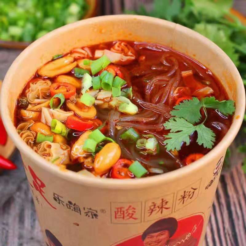 嗨吃家酸辣粉红薯粉乐嗨家即食方便冲泡整箱6桶*143克八两金代言