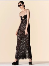 Sexy V Neck Diamonds Long Dress Party Club Evening Dress跨境