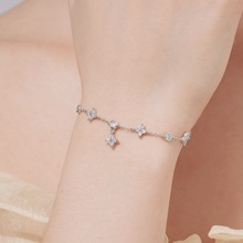 日韩跨境s925纯银手链微镶锆石轻奢幸运星星月亮个性设计风格手饰