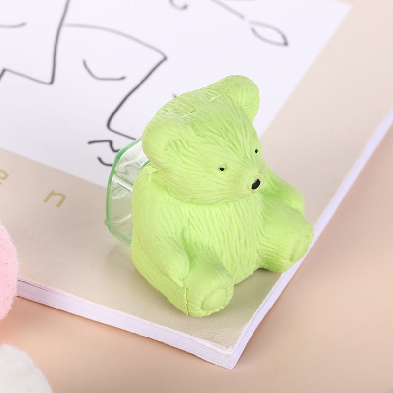 小咕咚玩具3d橡皮小熊旋笔刀橡皮漂亮新款橡皮擦批发