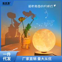 3D月球灯月亮灯创意小夜灯睡眠卧室床头台灯浪漫星空房间灯Z001赵