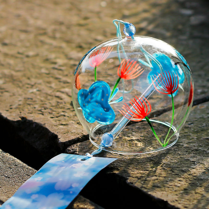 许愿风铃挂饰风铃樱花玻璃透明悬挂式景区场景布置风铃学生diy手