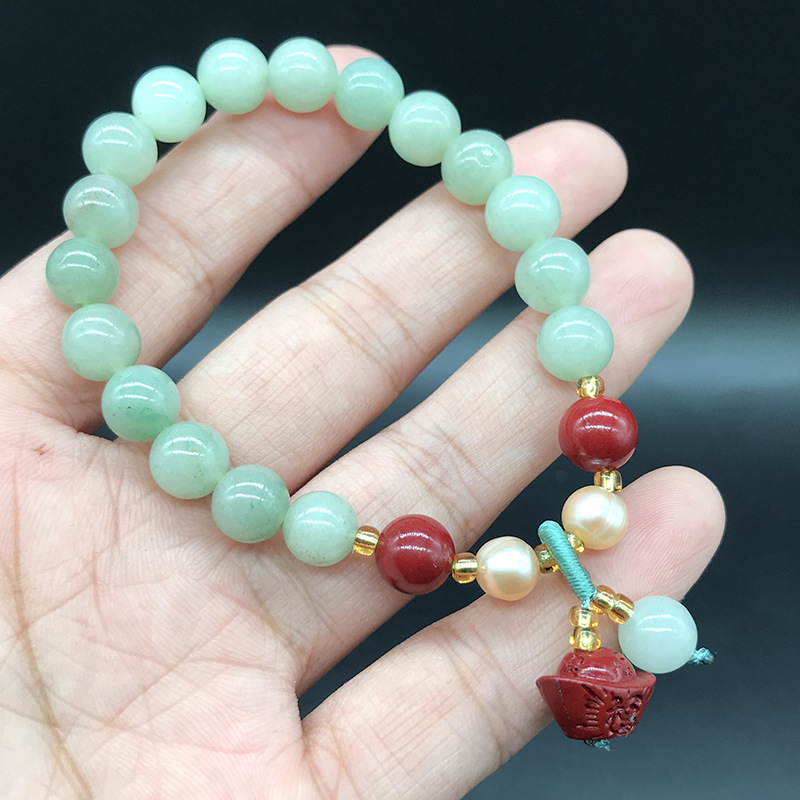 内蒙佘太翠手串时尚饰品 佘太翠手链带朱砂配饰直播供货