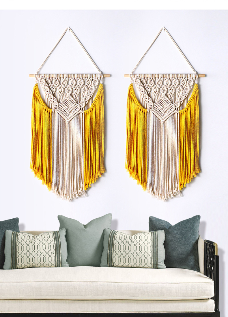 亚马逊新款挂毯 波西米亚手工编织挂墙流苏装饰壁挂 彩色悬挂壁毯