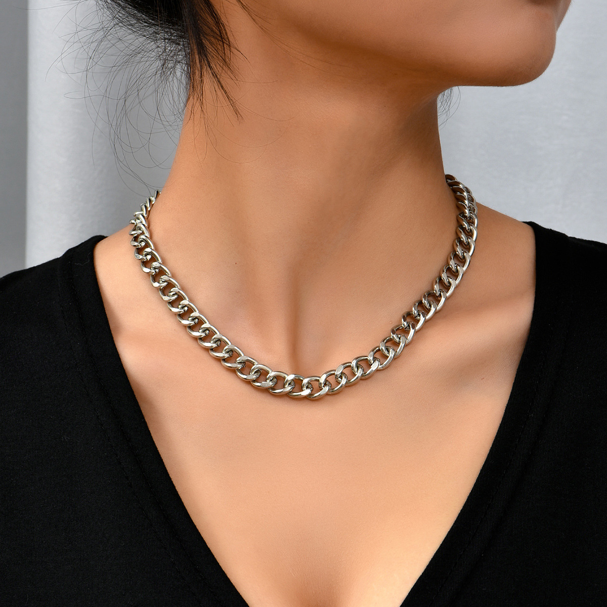 欧美嘻哈时尚冷淡风古巴链女朋克风网红设计感颈饰2021夏潮流批发