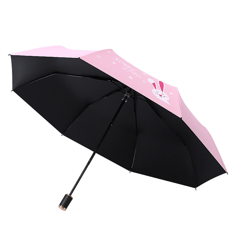 Cartoon Vinyl Cat's Paw Sunshade UV Protection Parasol Folding Sun Umbrella Umbrella Windproof Triple Folding Umbrella Wholesale