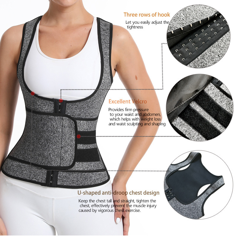 Breasted Vest TikTok Belly Contraction Body Shaper Tight Chest Support Corset Neoprene Thickened Waistband Postpartum