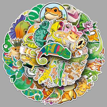 50张蜥蜴动物卡通行李箱贴纸个性潮流涂鸦笔记本电脑汽车外贸装饰