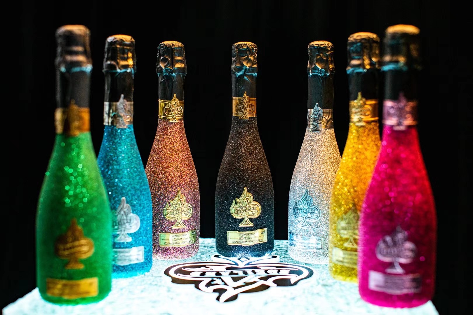 香槟起泡酒梦之语气泡酒黑桃a夜场ktv750ml配制酒无醇找师