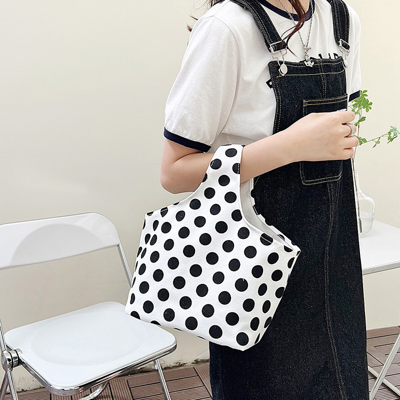 New Simple Lunch Box Handbag Wholesale Niche French Style Good-looking Work Hand Carrying Japanese and Korean Canvas Bag Women