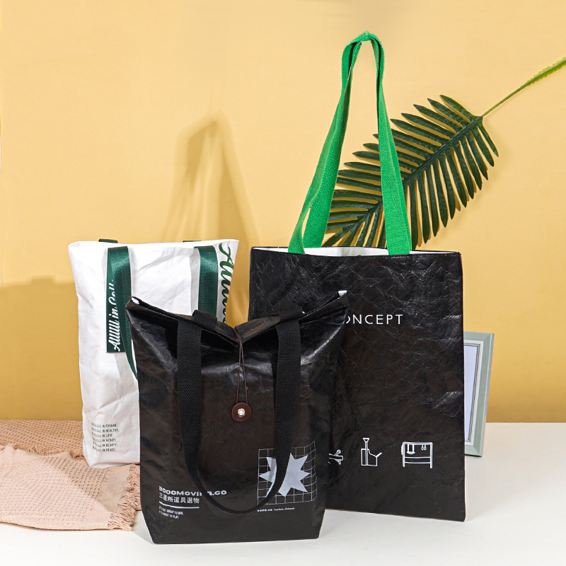 批发复古手提杜邦纸袋可水洗牛皮纸袋撕不烂礼品包装袋定 制logo