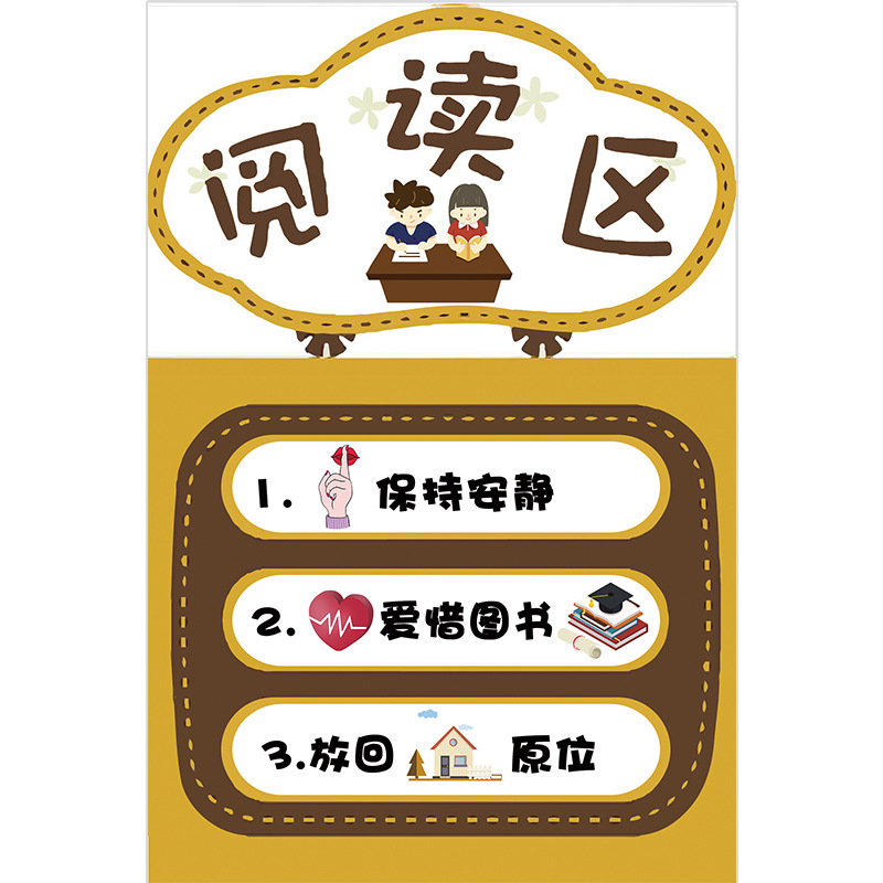 幼儿园区角牌区域规则儿童约定守则进区标识贴纸活动布置装饰墙贴