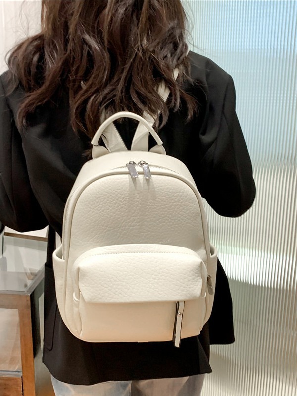 Pu Soft Leather Backpack Female 2024 New Fashion Simple Women's Backpack Commuter Travel Bag