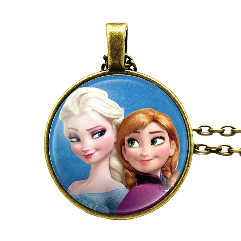 动漫冰雪奇缘时光宝石项链 frozen艾莎安娜卡通公主系列儿童饰品
