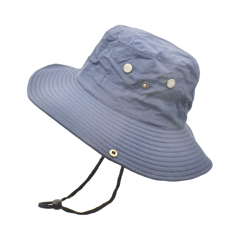 Summer Men's Quick-Drying Breathable Sun Hat Outdoor Fishing Hat Sun Protection Solid Color Fisherman Hat Big Brim Travel Girl's Cap