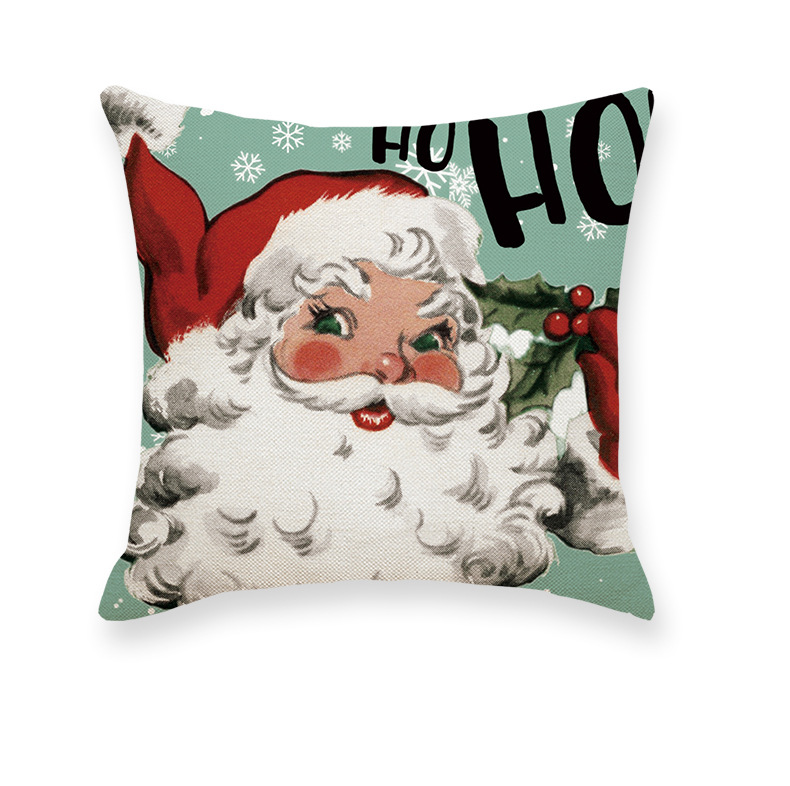 New Christmas Linen Pillow Cover Simple Single-Sided Printing Cushion Cover Home Car and Sofa Christmas Pillow