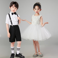 六一儿童节演出服女童白色舞蹈公主蓬蓬纱裙幼儿园大合唱表演服装
