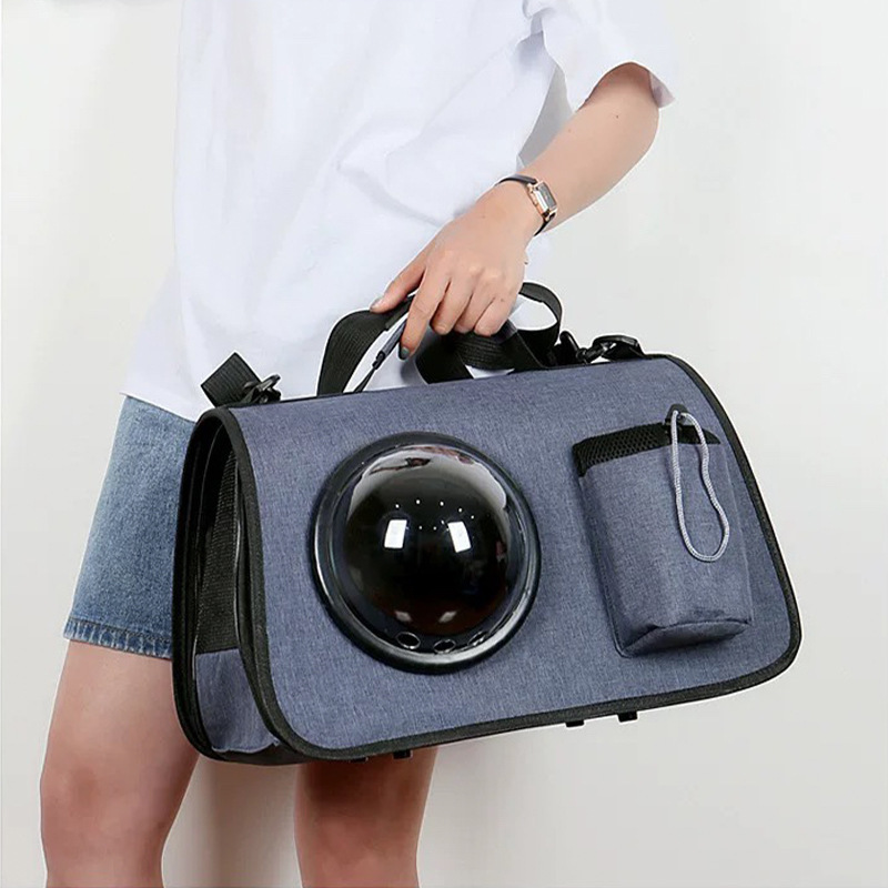 Portable Crossbody Side Open Transparent out Pet Bag