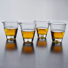 厂家批发玻璃公道杯195ml小茶碗75ml一套杯子整套玻璃锤纹品茶杯