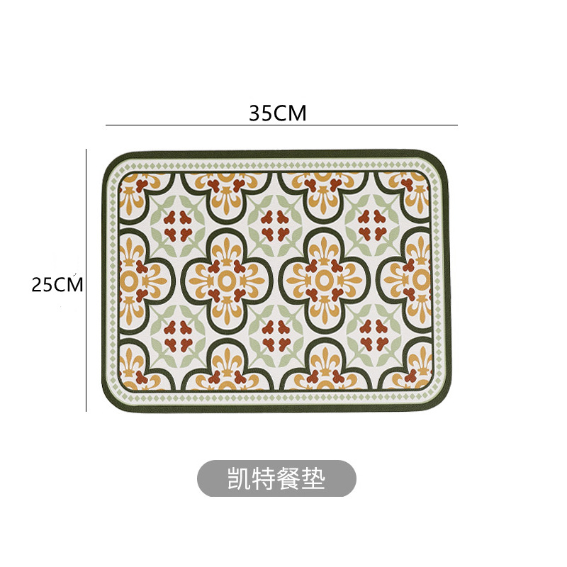 Heat Proof Mat Dining Table Cushion High-Grade Household Waterproof and Oil-Proof PVC Affordable Luxury Style Western-Style Placemat Anti-Scald Bowl Placemat Coaster