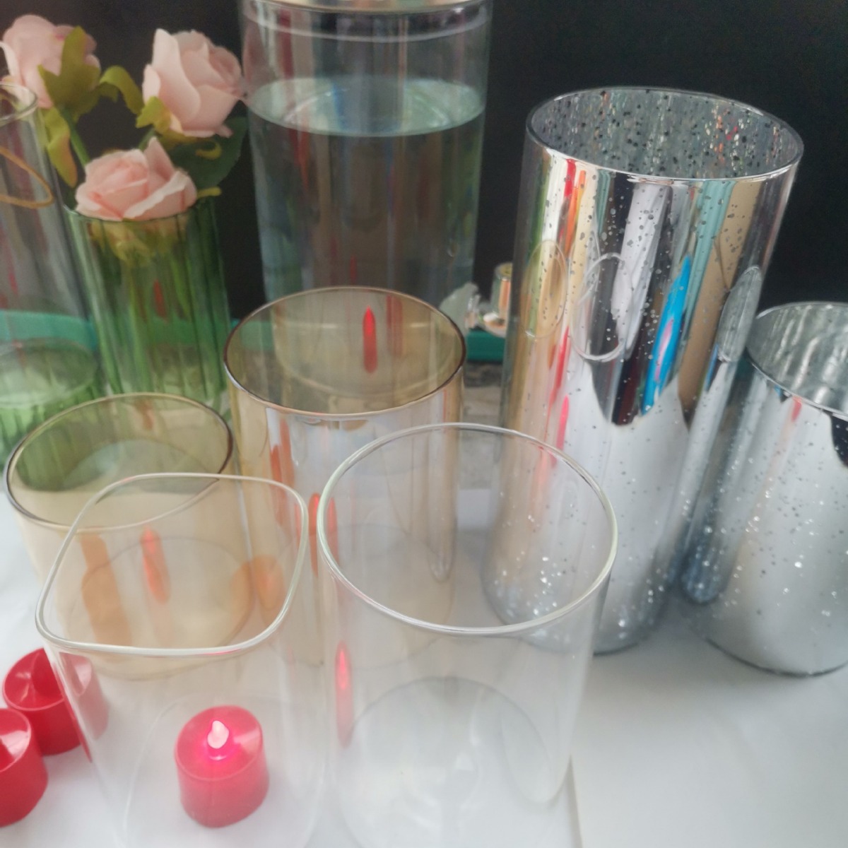 婚庆蜡烛防风玻璃罩无底风灯马灯灯罩蜡烛杯蜡烛台挡风玻璃罩子